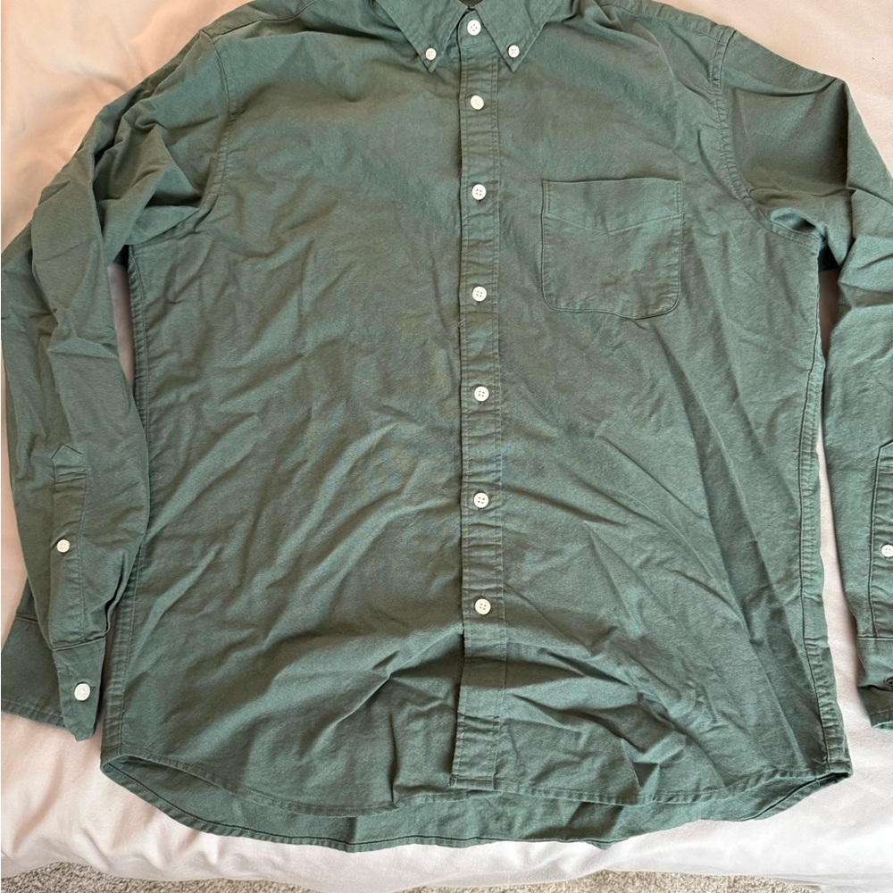 J. Crew Green Button Down NWOT